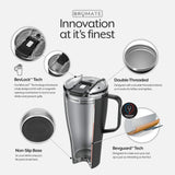 BrüMate Toddy 22oz 100% Leak Proof Insulated Coffee Mug with Handle & Lid - Stainless Steel Coffee Travel Mug - Double Walled Coffee Cup (Matte Navy)