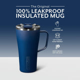 BrüMate Toddy 22oz 100% Leak Proof Insulated Coffee Mug with Handle & Lid - Stainless Steel Coffee Travel Mug - Double Walled Coffee Cup (Matte Navy)