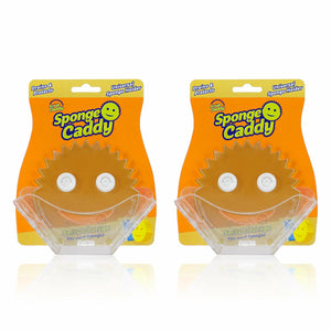 Scrub Daddy Sponge Holder - Suction Sink Organizer, Self Draining, Dishwasher Safe, Universal for Sponges and Scrubbers - 2 pack