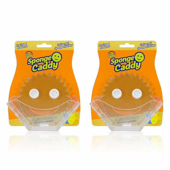 Scrub Daddy Sponge Holder - Suction Sink Organizer, Self Draining, Dishwasher Safe, Universal for Sponges and Scrubbers - 2 pack