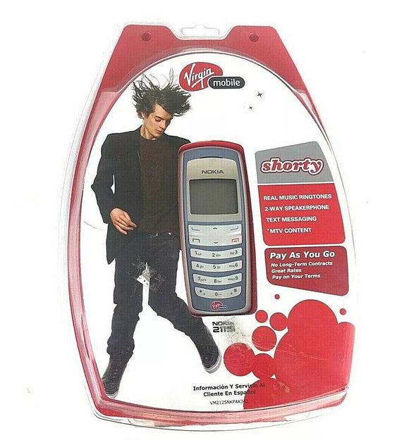 Vintage 2005 Virgin Mobile Shorty Nokia 2115i Phone In Box
