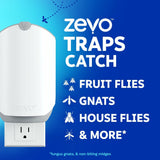 Zevo 2 Flying Insect Traps & 2 Cartridges - Plug In Fly Trap & Indoor Bug Catcher for Gnats, House & Fruit Flies - Mess-Free - Use in Any Room - Uses Blue & UV Light (2 Plug In Devices & 2 Cartridges)