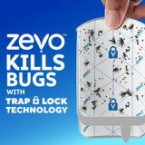 Zevo 2 Flying Insect Traps & 2 Cartridges - Plug In Fly Trap & Indoor Bug Catcher for Gnats, House & Fruit Flies - Mess-Free - Use in Any Room - Uses Blue & UV Light (2 Plug In Devices & 2 Cartridges)