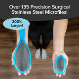 PedEgg Jumbo As Seen On TV, Gently Removes Calluses & Dry Skin Without Bending for Smooth, Soft Feet, Easy Reach Handle, Mess-Free, 300% More Microfiles Than Original, Reach Your Feet with Ease