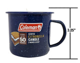 Coleman Repellents Tin Mug Outdoor Citronella Candle | Rustic Outdoor Camping Candle with S'Mores Scent, Blue