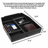 lebogner Center Console Organizer Storage Tray Compatible With Ford F150, Armrest Console Secondary Accessories Box With 5 Compartments, Coin Holder & Glasses Holder, Full Tray (2015-2021 Most Models)