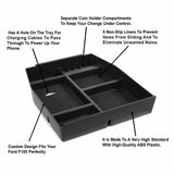 lebogner Center Console Organizer Storage Tray Compatible With Ford F150, Armrest Console Secondary Accessories Box With 5 Compartments, Coin Holder & Glasses Holder, Full Tray (2015-2021 Most Models)