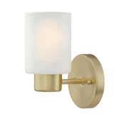 Westinghouse 6227800 Sylvestre One-Light Indoor Wall Fixture, Brushed Nickel Finish with Frosted Seeded Glass