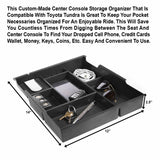 lebogner Center Console Storage Tray Organizer Compatible with Toyota Tundra, Armrest Console Secondary Accessories Box with 5 Compartments and 2 Coin Holders, Full Tray (2014-2020 All Models)