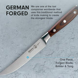 Messermeister Avanta Forged 5” Fine Edge Steak Knife Set - Pack of 2 - German X50 Stainless Steel - Rust Resistant & Easy to Maintain - 8 Steak Knives Total