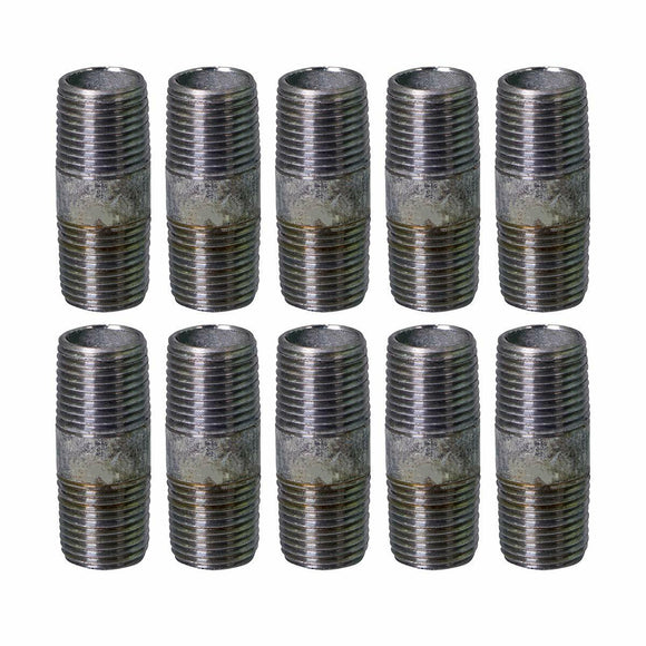Supply Giant OQHM1525-10 Steel Nipple Pipe, 1-1/2'' x 2-1/2'', Galvanized