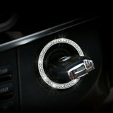 BLVD-LPF OBEY YOUR LUXURY Clear/White Crystal Rhinestone License Plate ABS Chrome Frame with Crystal Screw Caps - Set of 2 Frames