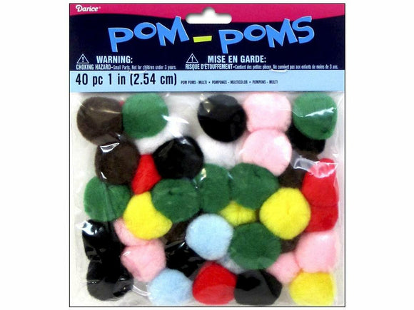 Darice 10177-11 Pom Poms 1 Inch 40/Pkg