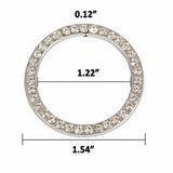 BLVD-LPF OBEY YOUR LUXURY Clear/White Crystal Rhinestone License Plate ABS Chrome Frame with Crystal Screw Caps - Set of 2 Frames