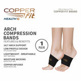 Copper Fit Health Unisex Arch Relief Compression Bands for Plantar Fasciitis,Swelling (Brand New, without box)