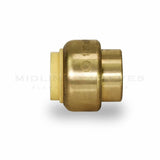 MIDLINE VALVE VQTF34 Plug End Cap Pipe Fitting Push to Connect Pex Copper, CPVC, 1/2'', Brass