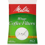Melitta Super Premium Percolator Wrap-Around Coffee Filters, White, 40 Count