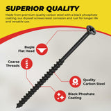 Qualihome #10 Coarse Thread Sharp Point Drywall Screw with Phillips Drive #2 Bugle Head, 1 Lb/Pound, Black, Ideal Screw for Drywall Sheetrock, Wood and More (4 Inch)