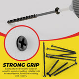 Qualihome #10 Coarse Thread Sharp Point Drywall Screw with Phillips Drive #2 Bugle Head, 1 Lb/Pound, Black, Ideal Screw for Drywall Sheetrock, Wood and More (4 Inch)