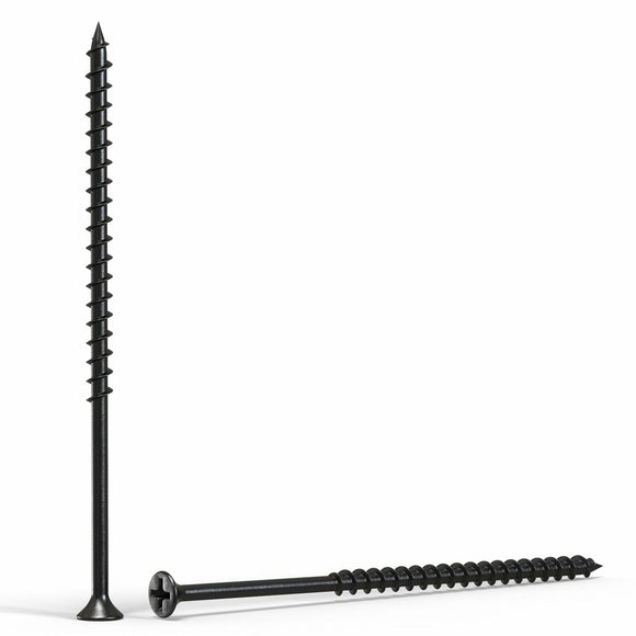 Qualihome #10 Coarse Thread Sharp Point Drywall Screw with Phillips Drive #2 Bugle Head, 1 Lb/Pound, Black, Ideal Screw for Drywall Sheetrock, Wood and More (4 Inch)