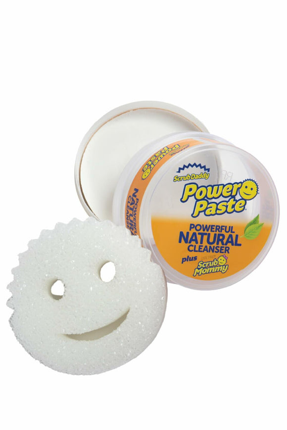 Scrub Daddy All Purpose Cleaning Paste Kit- PowerPaste - Natural Cleaning Product, Non-Toxic, Multi-Surface, Includes PowerPaste and Dye-Free Scrub Mommy Dual-Sided Scrubber - 1ct