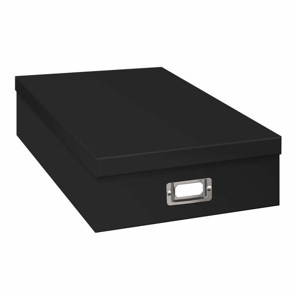 BanKhok Pioneer Jumbo Scrapbook Storage Box, Black, 14.75 Inch x 13 Inch x 3.75 Inch