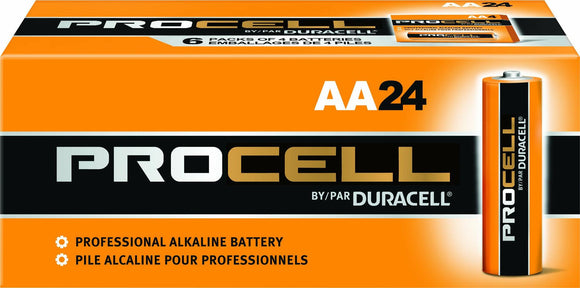 Duracell Procell PC1500 Alkaline-Manganese Dioxide Battery, AA Size, 1.5V, 24 Count (NEW - Open Box)