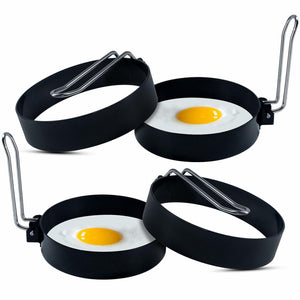 Eggssentials Egg Rings for Frying Eggs Pack of 4 Egg ring Large 3.5 - Non-Stick Pancake Mold Maker & Egg Mold for Breakfast Sandwiches. (NEW - Without Box)