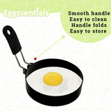 Eggssentials Egg Rings for Frying Eggs Pack of 4 Egg ring Large 3.5 - Non-Stick Pancake Mold Maker & Egg Mold for Breakfast Sandwiches. (NEW - Without Box)
