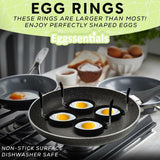 Eggssentials Egg Rings for Frying Eggs Pack of 4 Egg ring Large 3.5 - Non-Stick Pancake Mold Maker & Egg Mold for Breakfast Sandwiches. (NEW - Without Box)