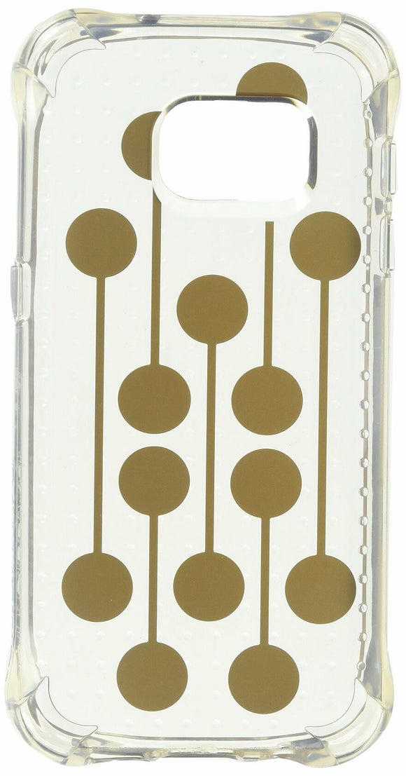 Ballistic, Galaxy S7 Case [Jewel Mirage] Laser Etched Metal Design [Gold Dots] Reinforced Bumper 6ft Drop Test Case Cell Phone Case for Samsung Galaxy S7 - Clear w/ Gold VM Pattern