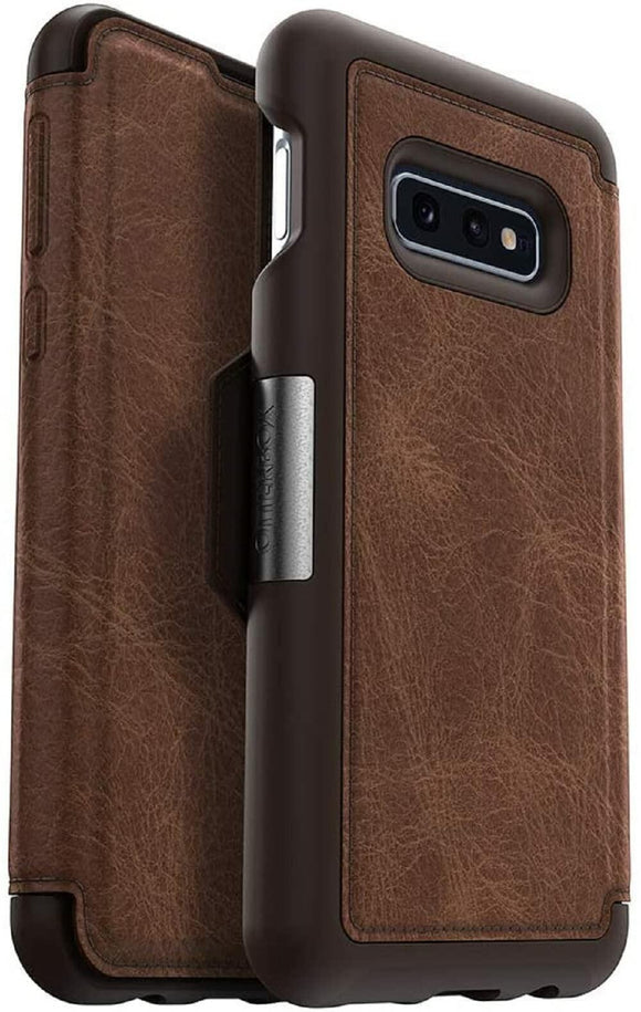 OtterBox Strada Series Case for Galaxy S10e (Only) - Non-Retail Packaging - Espresso (Dark Brown/Worn Brown Leather)