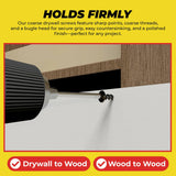 Qualihome #6 Coarse Thread Sharp Point Drywall Screw with Phillips Drive #2 Bugle Head, 1 Lb/Pound, Black, Ideal Screw for Drywall Sheetrock, Wood and More, 1 Inch, 325 Pack