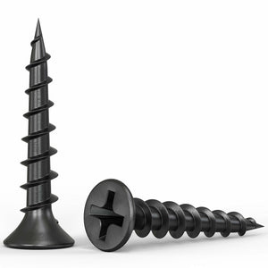 Qualihome #6 Coarse Thread Sharp Point Drywall Screw with Phillips Drive #2 Bugle Head, 1 Lb/Pound, Black, Ideal Screw for Drywall Sheetrock, Wood and More, 1 Inch, 325 Pack