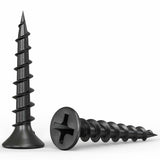 Qualihome #6 Coarse Thread Sharp Point Drywall Screw with Phillips Drive #2 Bugle Head, 1 Lb/Pound, Black, Ideal Screw for Drywall Sheetrock, Wood and More, 1 Inch, 325 Pack