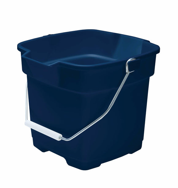 Rubbermaid Roughneck Square Bucket 12-Quart Blue Sturdy Pail Bucket Organizer Household Cleaning Supplies Projects Mopping Storage Comfortable Durable Grip Pour Handle