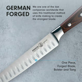 Messermeister Avanta Forged Kullenschliff Carving Set - Includes 8” Carving & Slicing Knife + 7” Fork - German X50 Stainless Steel - Pakkawood Handle - Rust Resistant & Easy to Maintain