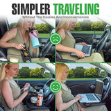 lebogner Steering Wheel Tray, Car Tray for Eating, Hook On Steering Wheel Desk for Food, Laptop and Car Accessories, Car Road Trip Must Haves Gadgets Car Table (Grey)