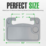 lebogner Steering Wheel Tray, Car Tray for Eating, Hook On Steering Wheel Desk for Food, Laptop and Car Accessories, Car Road Trip Must Haves Gadgets Car Table (Grey)