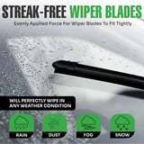 lebogner Wiper Blades 26 Inch + 21 Inch Pack of 2 All-Seasons Automotive Replacement Windshield Wiper Blades For My Car, Stable And Quiet Silicone Beam Blade Compatible With U/J Hook, Easy To Install