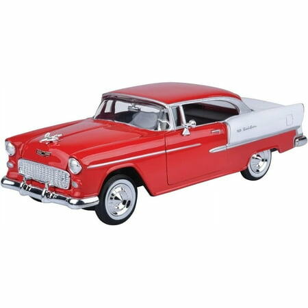 MotorMax 1955 Chevy Bel Air Red and White 1:24 Diecast Model (NEW - Open box)