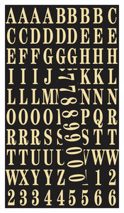 Hy-Ko 1 in. Reflective Gold Polyester Letters and Numbers 0-9, A-Z Self-Adhesive 1 pk