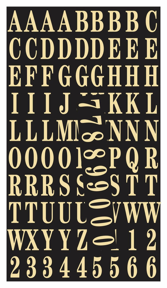 Hy-Ko 1 in. Reflective Gold Polyester Letters and Numbers 0-9, A-Z Self-Adhesive 1 pk