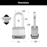 Master Lock M5XDLH Magnum Heavy Duty Padlock with Key, 1 Pack Silver