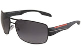 Prada 65mm Gradient Polarized Oversize Aviator Sunglasses in Black at Nordstrom