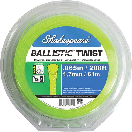 Shakespeare BALLISTIC 17242 Trimmer Twist Line  0.065 in Dia  200 ft L