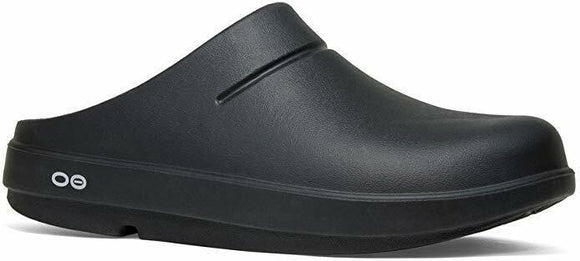 OOFOS Unisex Oocloog Clog Mule, Black/Matte Finish, 7 B(M) US Women / 5 D(M) US