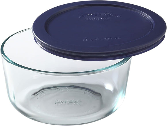 Pyrex Simply Store 10-Piece Glass Food Storage Set with Blue Lids
