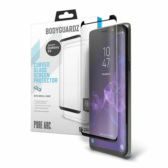 Bodyguardz Pure Arc Curved Glass Screen Protector For Samsung Galaxy S9