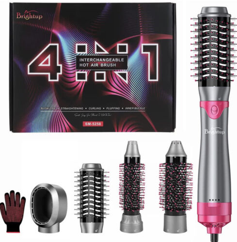 Brightup - 4 IN 1 - Interchangeable Hot Air Hair Dryer Brush Blow Dryer